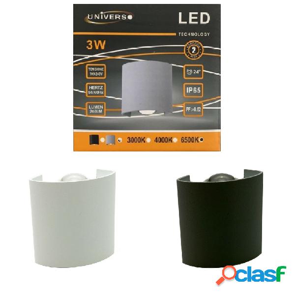 APPLIQUE DA PARETE OVALE LED COB ESTERNO 3W DOPPIA EMISSIONE