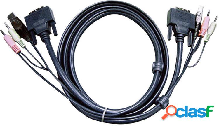 ATEN KVM Cavo [2x Spina jack da 3.5 mm, Spina DVI 24+1 poli,