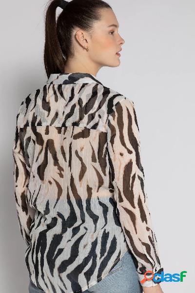 Abito chemisier dal taglio oversize con stampa animalier,