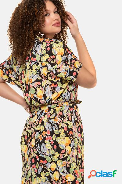 Abito chemisier, fantasia con frutta, maniche lunghe, Donna,