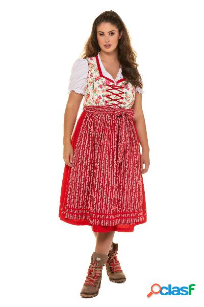 Abito in stile Dirndl, corpetto con fantasia floreale, gonna