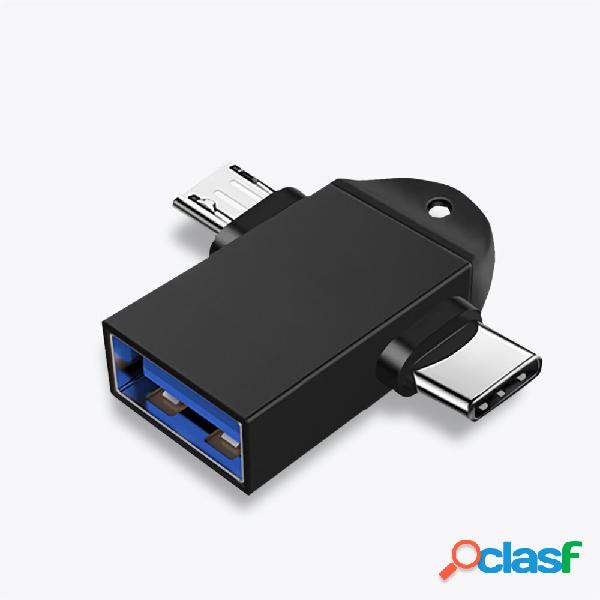 Adattatore OTG 2 in 1 USB3.0 a Type-C / Micro USB