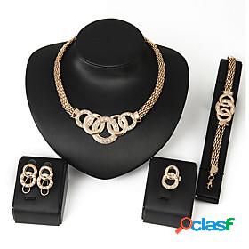 Ador Womens Cubic Zirconia Link / Chain Bib Jewelry Set -