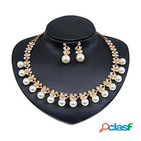 Ador Womens Jewelry Set - Imitation Pearl, Gold Plated