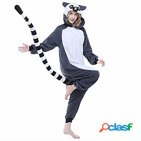 Adults' Kigurumi Pajamas Nightwear Camouflage Monkey Lemur