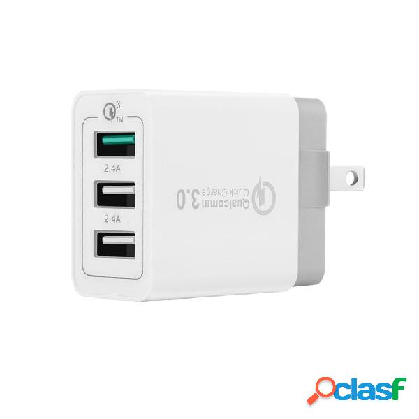 AiNaU 3 porte USB 3A QC3.0 Caricatore da viaggio da parete