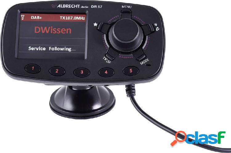 Albrecht DR57 Ricevitore DAB+ vivavoce, supporto a ventosa