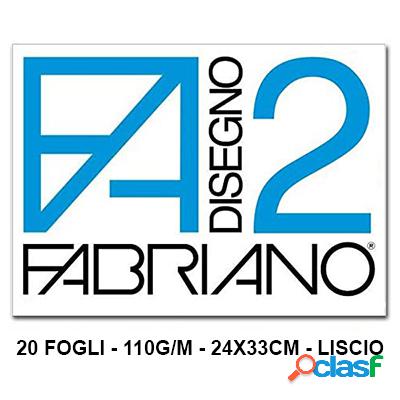 Album da disegno Fabriano F2 liscio 24×33 cm 110g 20 fogli