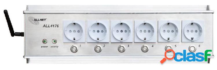 Allnet ALL4176 Multipresa con WiFi 6 scomparti Argento