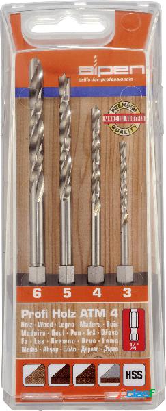 Alpen 603002100 Kit punte a spirale da legno 4 parti 3 mm, 4