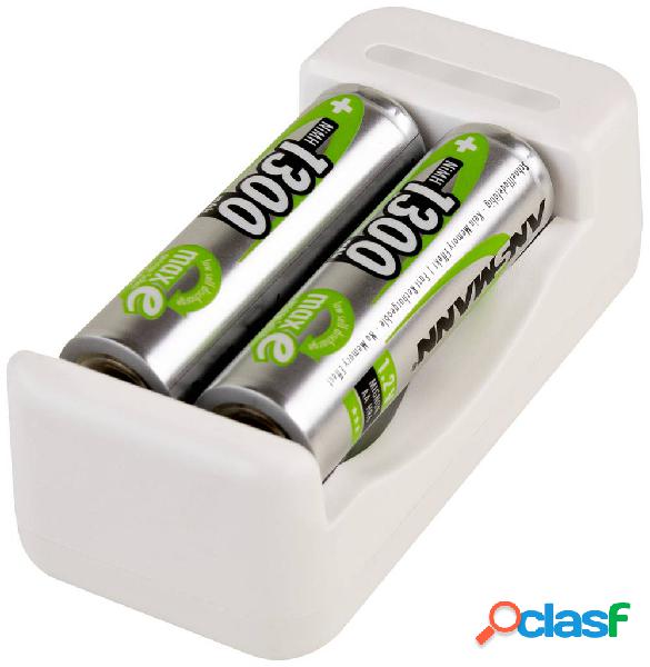 Ansmann Basic II + 2× AA 1300mAh Caricabatterie universale