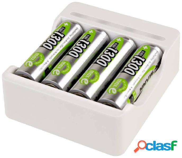 Ansmann Basic IV + 4× AA 1300mAh Caricabatterie universale