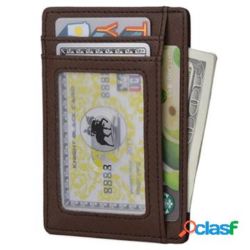 Anti-magnetic RFID Wallet / Card Holder - Brown
