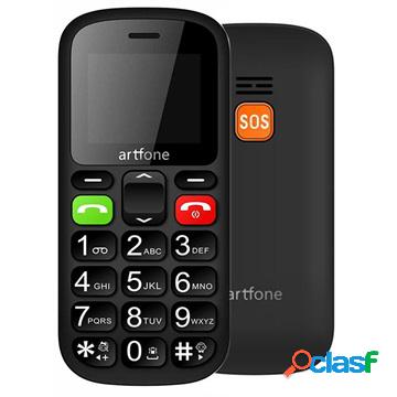 Artfone CS181 Cellulare per Anziani - Dual SIM, SOS - Nero