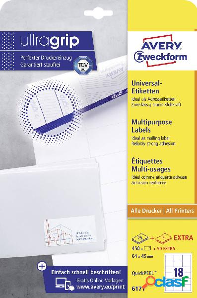 Avery-Zweckform 6171 Etichette 64 x 45 mm Carta Bianco 540