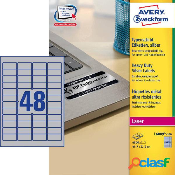 Avery-Zweckform L6009-100 Etichette 45.7 x 21.2 mm Pellicola