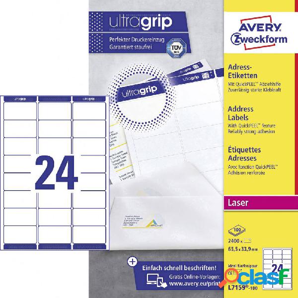 Avery-Zweckform L7159-100 Etichette 63.5 x 33.9 mm Carta