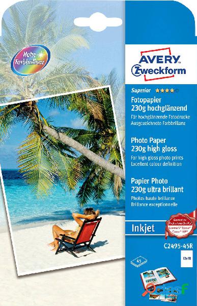 Avery-Zweckform Superior Photo Paper Inkjet C2495-45R Carta