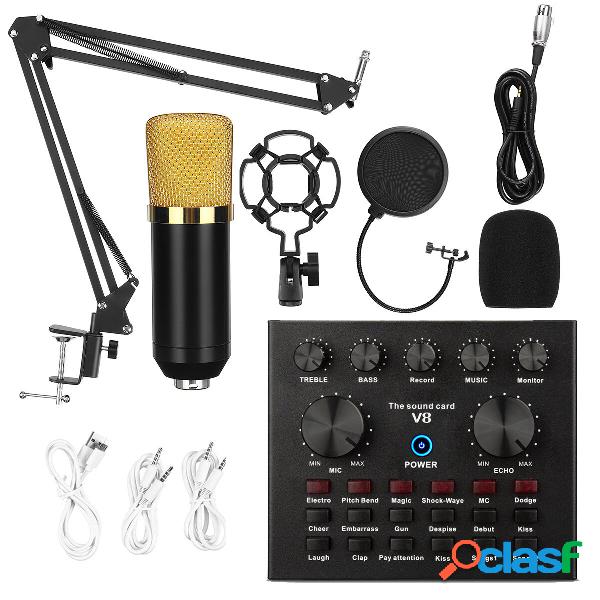BM800 condensatore Microfono Kit Live V8 scheda audio Fliter
