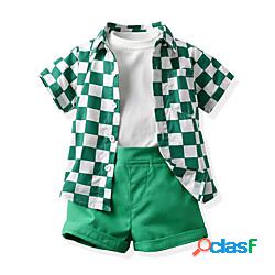 Bambino Da ragazzo Completo 3 pezzi Manica corta Verde Blu