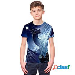 Bambino Da ragazzo maglietta Manica corta Stampa 3D Drago