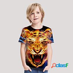 Bambino Da ragazzo maglietta Manica corta Stampa 3D Tigre