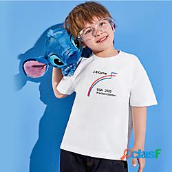 Bambino Unisex Giornata nazionale americana maglietta Manica