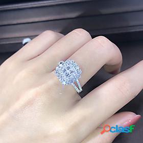 Band Ring AAA Cubic Zirconia Geometrical Silver Blessed