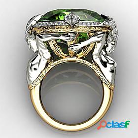 Band Ring AAA Cubic Zirconia Mixed Color Gold Brass Fish