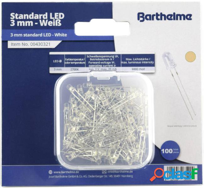 Barthelme Assortimento LED Bianco freddo Rotondo 3 mm 8000