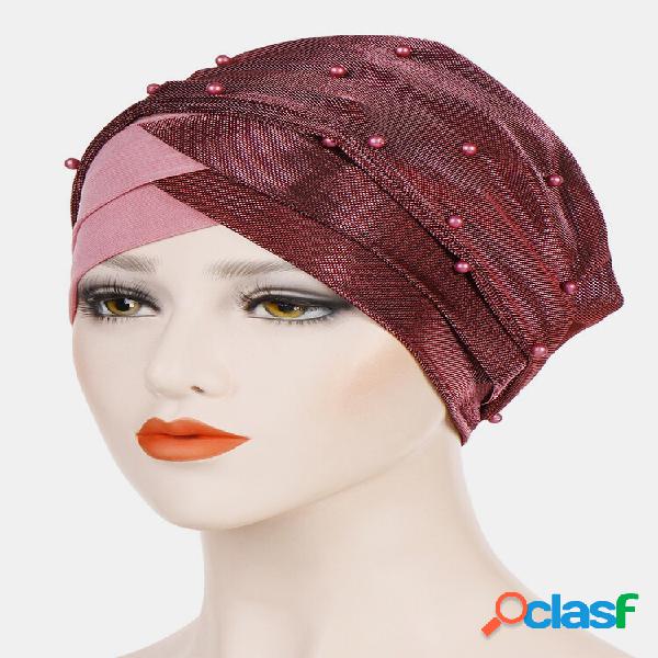 Berretto da donna in pizzo con perla brillante Cappello