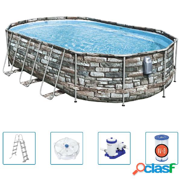 Bestway Set Piscina Power Steel Comfort Jet Series Ovale