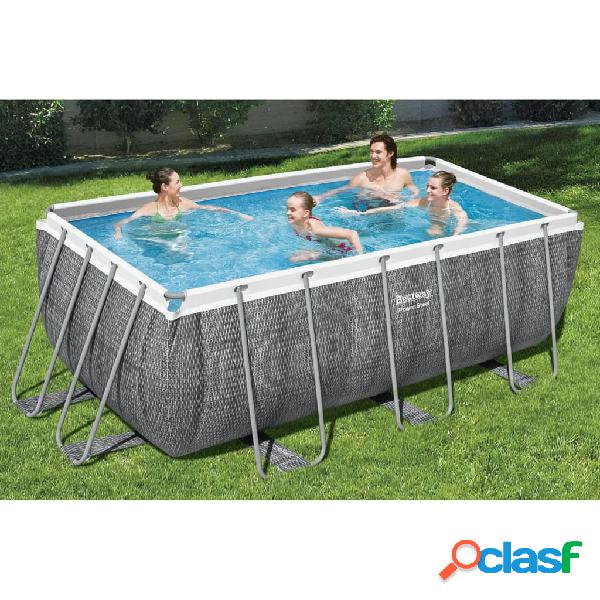 Bestway Set Piscina Power Steel Rettangolare 412x201x122 cm