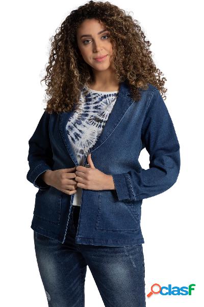 Blazer con lyocell effetto jeans dal taglio svasato con