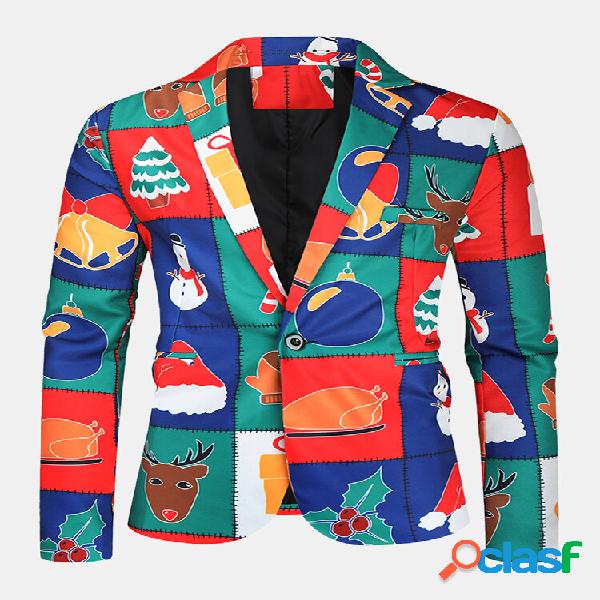 Blazer divertente da festa monopetto con stampa elemento