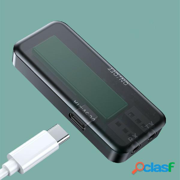 Bluetooth 5.0 AUX Type-C Porta RX + TX LCD Digital Display