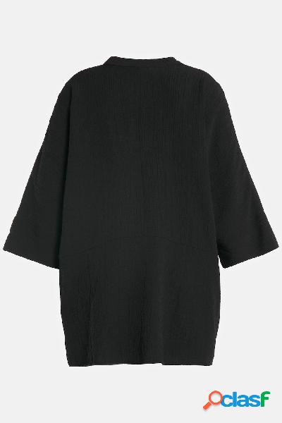 Blusa dal taglio oversize con texture, collo alto e maniche