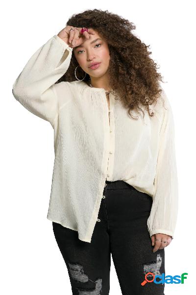 Blusa dal taglio oversize e corto con scollo a girocollo e