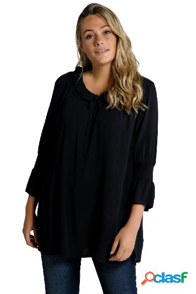 Blusa dal taglio svasato con dettagli a punto smock,