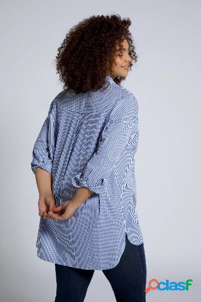 Blusa oversize, Donna, Blu, Taglia: 60/62, Cotone, Studio