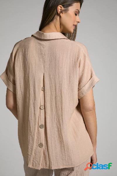 Blusa oversize con bottoni sul retro, piega decorativa e