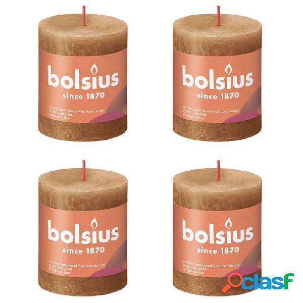 Bolsius Candele Rustiche a Colonna Shine 4 pz 80x68mm