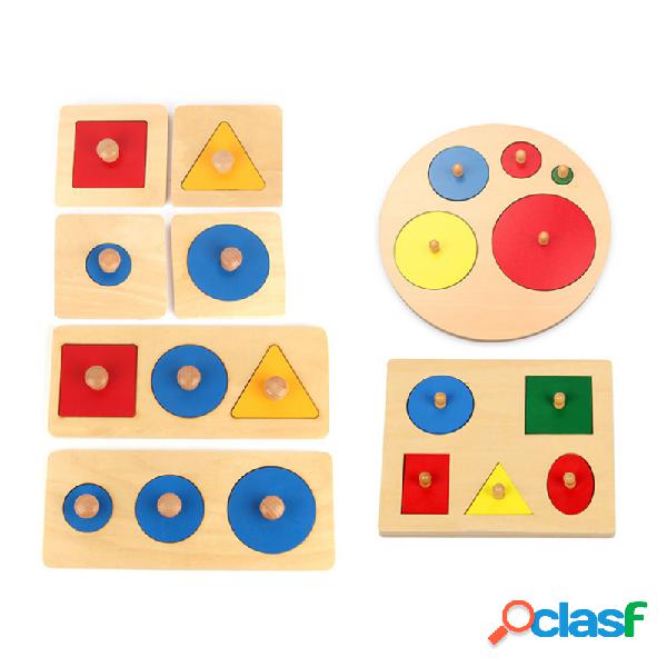 Bordo geometrico in legno per bambini Puzzle educativo per