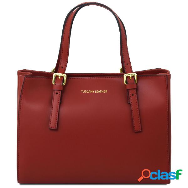 Borsa a mano in pelle Rosso