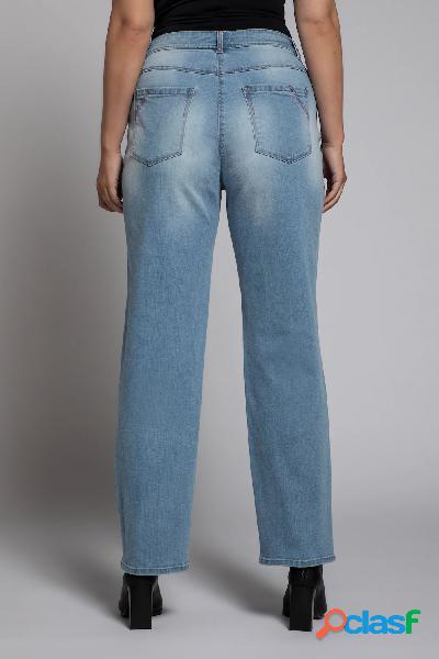 Boyfriend jeans a cinque tasche con cintura sagomata, Donna,