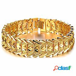 Bracciale da uomo a maglia placcato oro 18k classico da