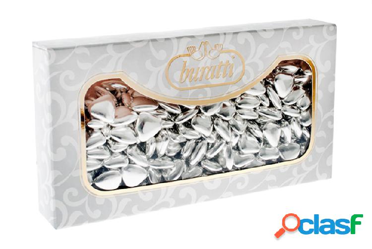 Buratti Confetti cuore cioccolato Argento 1 kg argento