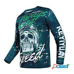 CAWANFLY Per uomo Manica lunga Maglia da ciclismo Estate Blu