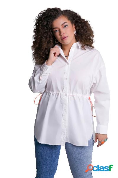 Camicia dal taglio oversize con coulisse in vita, colletto