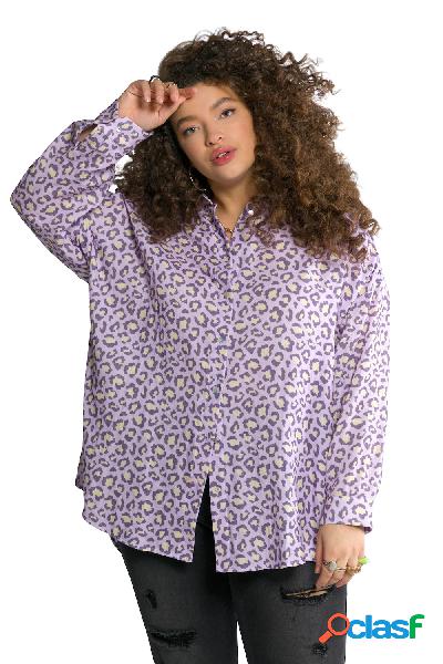 Camicia dal taglio oversize con design leopardato e